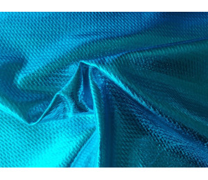 Folienjersey Metallic Webware Waben türkis